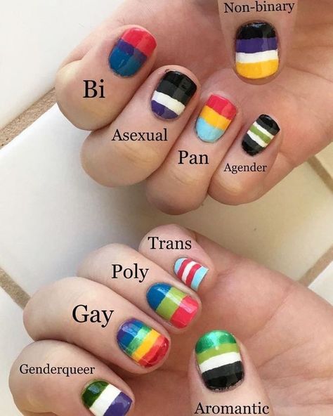 Pride Nails Designs, Easy Pride Nails, Pride Nails, Flag Nails, Cute Nail Art, Professional Tools, Chrome Nails, Rhinestone Nails, Nails Designs