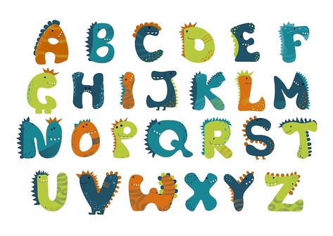 Comic Letters, Dino Alphabet, Dinosaur Letters, Dinosaur Font, Dinosaur Alphabet, Dinosaur Birthday Party Decorations, Art Display Kids, Dinosaur Themed Birthday Party, Dinosaur Wall Stickers