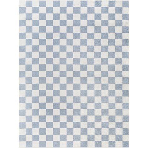 Jules Checkered Denim Area Rug Washable Area Rug, Nursery Rug, Blue Nursery, Checkered Rug, Nursery Rugs, Washable Area Rugs, Clothes Line, Modern Area Rugs, Mold And Mildew