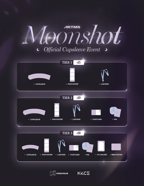 ARTMS Moonshot official cupsleeve event poster Kpop Event Poster, Cupsleeve Event Poster, Cupsleeve Events, Event Poster, Hard To Find