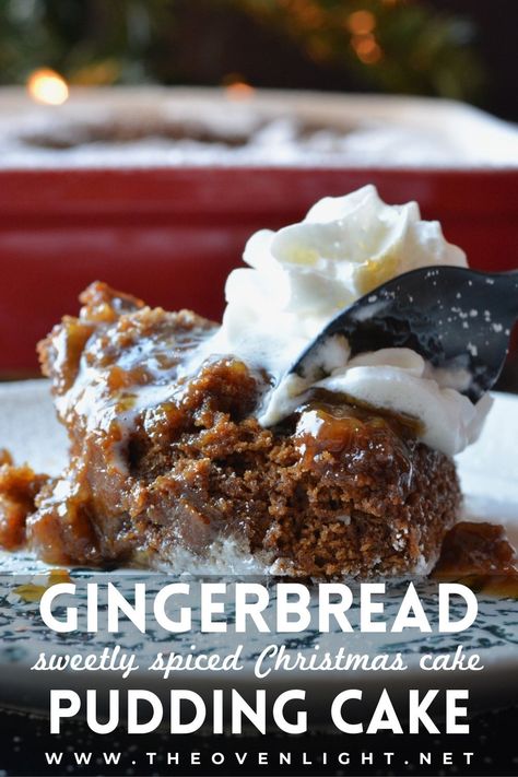 Gingerbread Cake with a warm ginger sauce base, unlike any winter cake you've ever had. Perfectly spiced with ginger, cinnamon, nutmeg and cloves. #gingerbread #Christmasrecipes #cakerecipe Ginger Snap Cake Recipe, Gingerbread Apple Cake, Frosting For Gingerbread Cake, Gingerbread Lava Cake, Gingerbread With Caramel Sauce, Gingerbread Carrot Cake, Sugar Free Gingerbread Cake, Eggnog Spice Cake, Ginger Cake Christmas