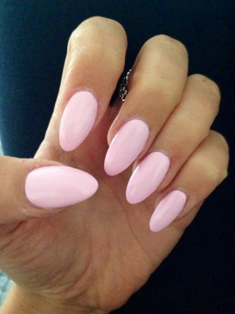 Oval Baby Pink Nails, Oval Vacation Nails, Baby Pink Almond Acrylic Nails, Baby Pink Oval Nails, Almond Baby Pink Nails, Baby Pink Nails Almond, Cute Pink Almond Nails, Pastel Nails Pink, Oval Pink Nails