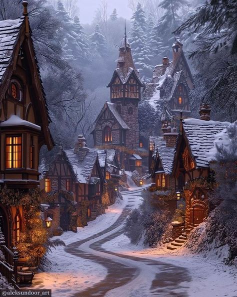 Magic Village, Magical Village, Retro Kitchens, Fantasy Village, Fantasy Town, Mystical Places, Eye Of The Beholder, Fantasy Homes, Fantasy House