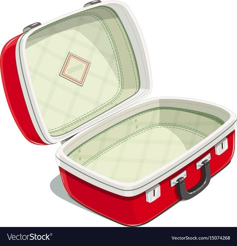 Red open suitcase for travel Royalty Free Vector Image Suitcase Clipart, Open Suitcase, Diy Vinyl Projects, Good Morning Posters, Dog Trailer, Eid Crafts, Digital Invitations Wedding, Packing Clothes, Ramadan Crafts