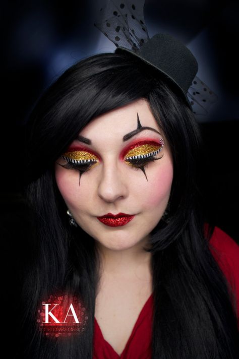 Ring Leader Makeup (with Tutorial) by KatieAlves on DeviantArt Scary Ringmaster Makeup, Ring Leader Makeup, Dark Ringmaster, Ringmaster Makeup, Ring Leader Costume, Carnaval Make-up, Circus Fashion, Circus Makeup, Ring Leader