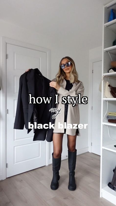 Alexx Coll (@alexxcoll) posted on Instagram: “This is why everyone needs a black blazer in their wardrobe. Blazer @slathelabel” • Jan 10, 2022 at 1:56pm UTC Rainy Day Business Casual, Rainy Day Business Casual Outfits, Styling A Black Blazer, Black Blazer Outfit Work, Alexx Coll, Style Black Blazer, Black Blazer Casual, Blazer Dress Outfits, Rainy Day Outfit For Work