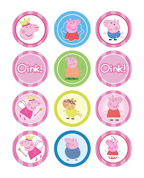 Peppa Pig Cupcake Toppers Printable Free Peppa Pig Cupcake Toppers Printable Free, Peppa Pig Cricut Projects, Peppa Pig Royal Icing Cookies, Peppa Pig Topper Printable, Peppa Pig Cake Topper Printable Free, Peppa Pig Images Printables, Peppa Pig Printables Free Prints, Peppa Pig Cupcake Cake, Pig Cupcake Cake