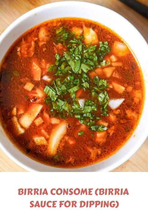 Birria Consome (Birria Sauce for dipping) - Razzle Dazzle Life Birria Sauce, Sauce For Tacos, Taco Sauce Recipes, Hearty Soups And Stews, Street Taco Recipe, Easy Dipping Sauce, Street Taco, Birria Tacos, Best Comfort Food Recipes