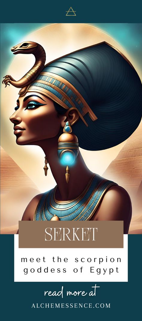 healing with serket egyptian scorpion goddess Serket Goddess, Scorpion Goddess, Egyptian Scorpion, Egyptian Goddess Aset, Sekhmet Goddess Art Egyptian Mythology, Scorpion King Sorceress, Satet Egyptian Goddess, Goddess Of Protection, Egypt Goddess