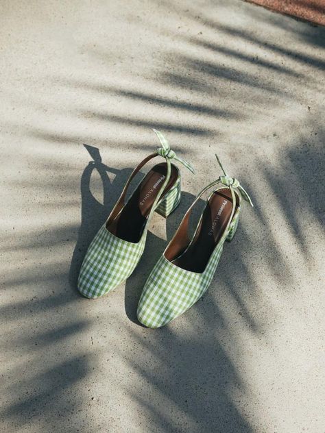 Gingham Heels, Green Gingham, Green Heels, Collection Of Shoes, Chic Shoes, Early Bird, Capsule Collection, Your Shoes, Summer Shoes