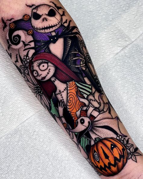 Nbc Tattoo, Skin Artwork, Best Tattoo Numbing Cream, Tattoo Nightmares, Tattoo Numbing Cream, Jack Skellington Tattoo, Halloween Tattoo Ideas, Halloween Tattoos Sleeve, Tim Burton Tattoo