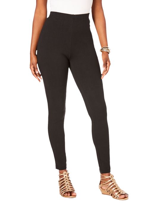 Roaman's Women's Plus Size Ankle-Length Essential Stretch Legging Activewear Workout Yoga Pants - Walmart.com Underwire Sports Bras, Ankle Length Leggings, Womens Scrubs, Workout Yoga, Petite Tops, Loungewear Sets, Plus Size Leggings, Swimsuits For All, Stretch Leggings