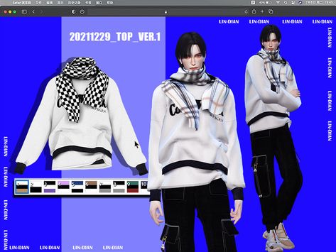 - New Mesh Found in TSR Category 'Sims 4 Male Everyday' Scarf Sims 4 Cc, Male Hoodie, Male Sims, Sims 4 Hair Male, Sims 4 Male Clothes, Male Sweaters, Male Tops, Sims 4 Cc Download, Sims Clothes