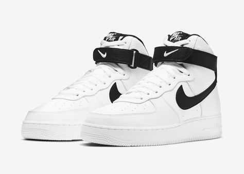 Nike Air Force 1 High Color: White/Black Style Code: CT2303-100 Release Date: December 2020 Where to Buy: Nike.com Price: $100 USD Zapatillas Nike Air Force, Air Force Shoes, Nike Tracksuit, Nike Air Force 1 High, Converse New, Air Force 1 High, Tenis Nike, Nike Air Force 1 07, Cute Nikes