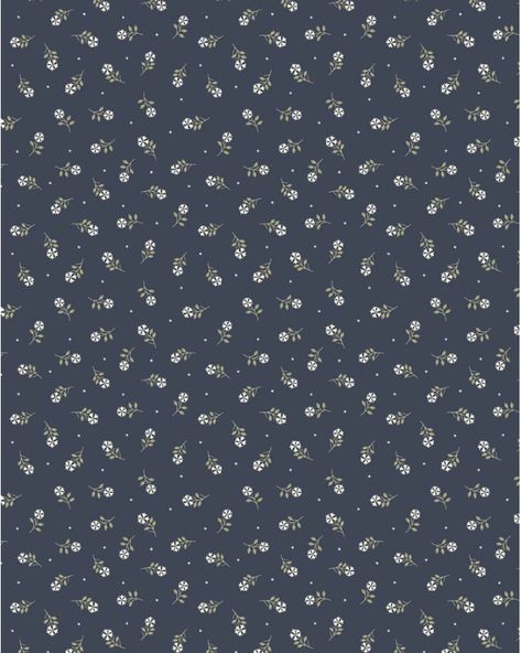 Lewis & Irene Flo's Little Flowers-Navy Tiny Flower · Buy Fabric Online, Suki Loves to Sew Wallpaper Whatsapp, Mini Flowers, Vintage Flowers Wallpaper, Flowery Wallpaper, Whatsapp Wallpaper, Phone Wallpaper Patterns, Wallpapers Iphone, Cute Patterns Wallpaper, Iphone Background Wallpaper