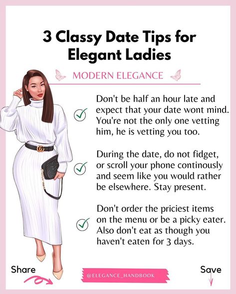 Femininity & Personal Branding Coach’s Instagram post: “If you get lots of first dates, that fail to mature into second or third dates, maybe it’s time to take a step back and gain some self-…” Date Etiquette, First Date Etiquette, Rules For Women, Date Tips, First Date Rules, Fashion Facts, Proper Etiquette, Logic And Critical Thinking, Feminine Quotes