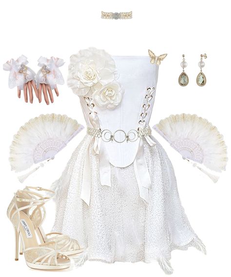 Kpop Stage Outfits Princess, Kpop Red Carpet Outfit Ideas, Stage Outfits Pink, White Angel Outfit, Stage Outfits Polyvore, White Stage Outfits, Red Carpet Outfit Ideas, Solo Stage Outfits, Kpop Stage Outfits Ideas