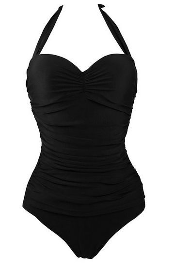 Cocoship 50s Elegant Inspired Retro Vintage One Piece Pin Up Monokinis Swimsuit Vintage One Piece, Swimming Swimsuit, Vintage Swimwear, Halter One Piece Swimsuit, Retro Mode, Camping Outfits, Costume Intero, One Piece For Women, Monokini