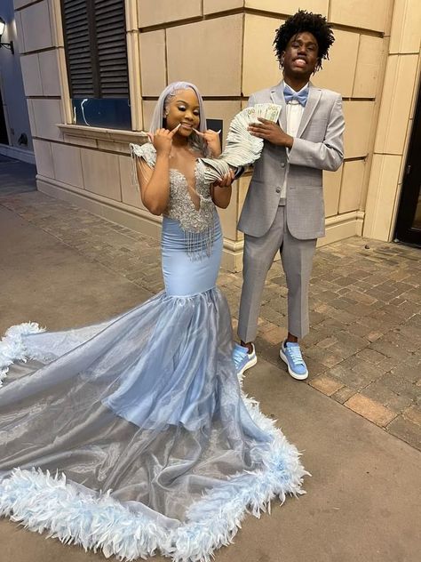 Light Blue Prom Dresses 2023, Grey And Blue Prom Suit, Sky Blue Prom Dress Black Couple, Light Blue Prom Dress Black Couple, Gray Prom Dress Black Couple, Light Blue Prom Suits, Grey Prom Tuxedo, Silver Prom Dress Black Couple, Grey Suit Prom