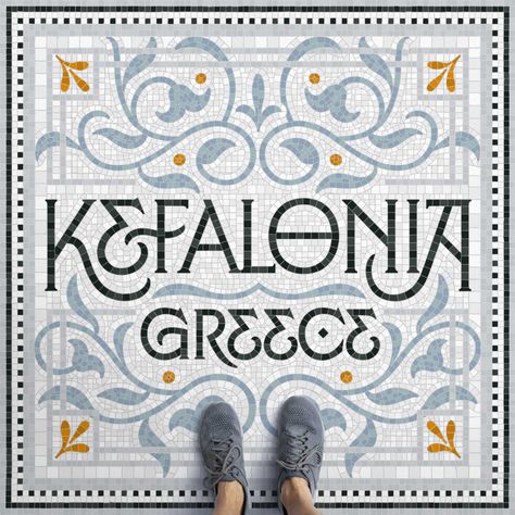 Kefalonia - Dan ForsterDan Forster Trip To Greece, Modern Mosaics, Classic Tile, Carpe Koi, Mosaic Floor, Beautiful Lettering, Stone Architecture, Creative Lettering, Mosaic Flooring