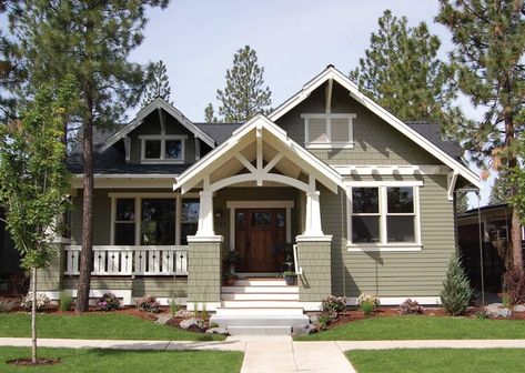 Home Plan: Building a better bungalow | Star Tribune Craftsman Style Homes Exterior, Craftsman Porch, Small Craftsman, Modern Bungalow House Design, Craftsman Cottage, Homes Exterior, House Plans One Story, Craftsman Exterior, Bungalow Homes