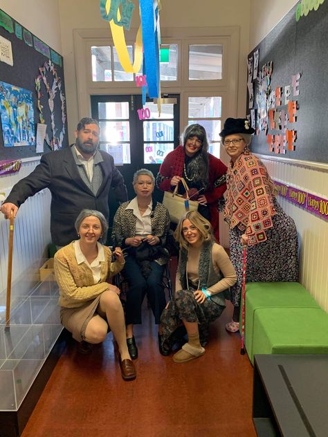 100th Day Teacher Outfit, 100 Days Of School Dress Up Teachers, 100th Day Of School Dress Up, Classroom 2023, Celebration Activities, 100 Day Of School, Old Dresses, Teacher Outfit, School Dresses