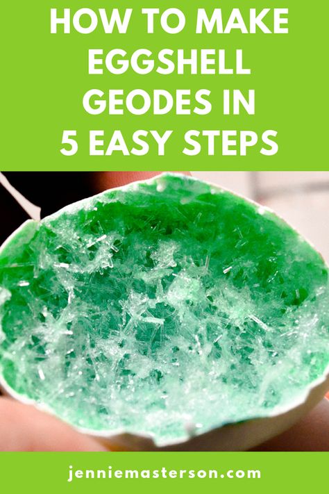 Upcycling, Geo Crystals, Eggshell Geodes, Egg Geodes, Epsom Salt Crystals, Egg Crystals, Crystals At Home, Grow Crystals, Diy Science Projects