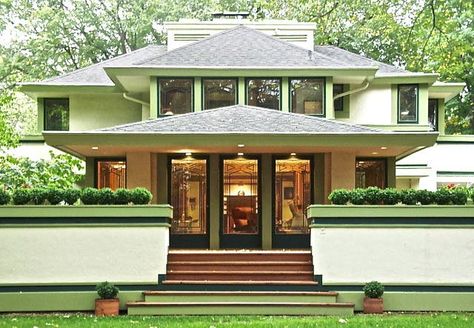 Frank Lloyd Wright Style, Frank Lloyd Wright Architecture, Frank Lloyd Wright Buildings, Frank Lloyd Wright Design, Frank Lloyd Wright Homes, Prairie House, Architecture Collection, Prairie Style Houses, River Forest