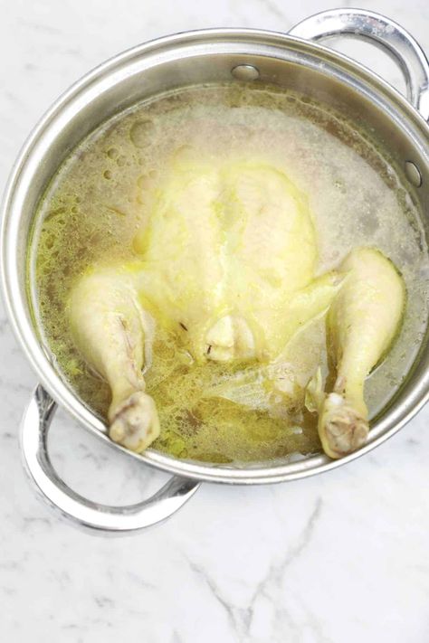 Boil A Whole Chicken, Pan Fried Chicken Wings, Boil Whole Chicken, Boil Carrots, Boiled Chicken Recipes, Turmeric Chicken, Fried Chicken Legs, Cooking Whole Chicken, Whole Chicken Recipes