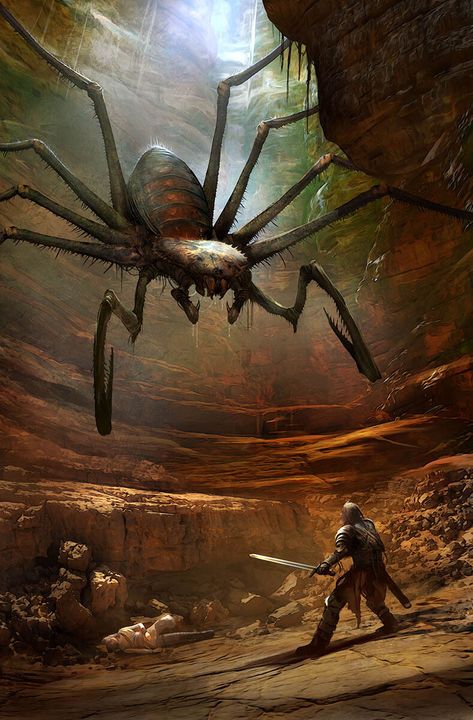 Giant Spider, Spider Art, Fantasy Beasts, 다크 판타지, Monster Concept Art, Airbrush Art, Fantasy Monster, Fantasy Creatures Art, Mythical Creatures Art