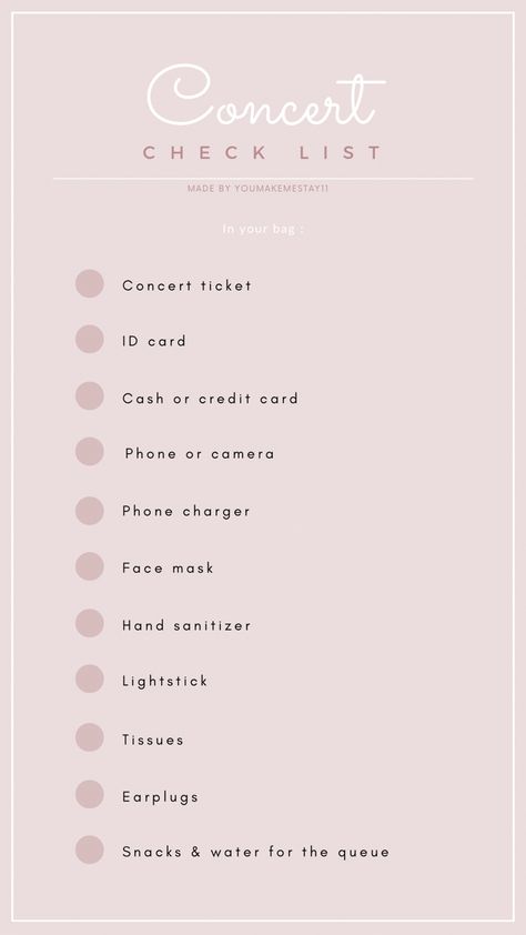 Kpop Concert Checklist, Kpop Checklist, Straykids Concert Outfit, Concert Checklist, Straykids Concert, Pop Concert Outfit, Concert Bag, Skz Concert, Concert Bags