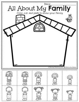 Preschool Crafts Family Theme, Families Lesson Plan For Preschool, Crafts About Families For Preschoolers, My Family Literacy Activities Preschool, Family Themes For Preschool Activities, Preschool Crafts For Family Theme, Preschool Social Studies Activities Easy, What Is A Family Preschool, Preschool Lessons About Family