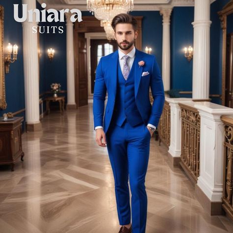 Royal Blue Groom Suit, Royal Blue Suit Men, Men Suit Outfit, Wedding Groom Suit, Wedding Suits Men Blue, Royal Blue Suit, Engagement Dinner, Blue Suit Men, Dinner Suit