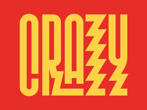 Crazy by Rafael Serra on Dribbble Logos, Lazy Typography, Crazy Logo Design, Crazy Typography, Crazy Fonts, Funny Logo, Community Logo, Logo Idea, North Vancouver