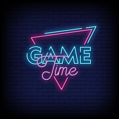 Game Time Neon Signs Style Text Vector Gaming Lounge, Lounge Logo, Cyberpunk 2020, Vector Game, Arcade Game Room, Custom Neon Lights, Love Wallpaper Backgrounds, Neon Logo, Sports Wall