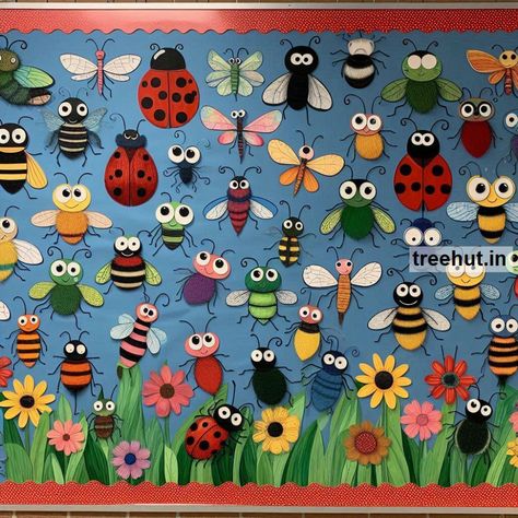 Bugs Bulletin Board Ideas, School Bulletin Board Ideas, Spring Bulletin Board Ideas Outdoors Bulletin Board Ideas, Insects Bulletin Board Ideas, Insect Bulletin Board Ideas, Science Bulletin Boards Preschool, Bug Bulletin Board Ideas, Butterfly Bulletin Board Ideas, Animal Bulletin Board Ideas, Bulletin Board Ideas Spring, Animals Bulletin Board