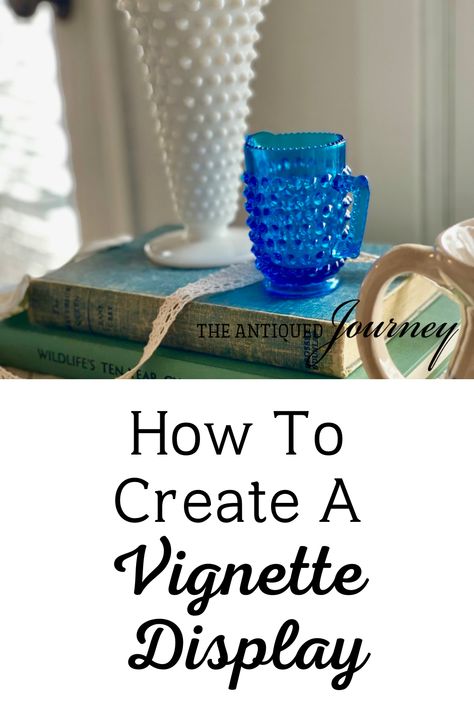 Display Pottery In Your Home, Vintage Jars Display, Vinettes Vignettes, Vinyettes Display, Tchotchkes Display Ideas, Vinyettes Ideas, Vinettes Vignettes Decorating Ideas, Vignettes Styling Display Ideas, Table Vignettes