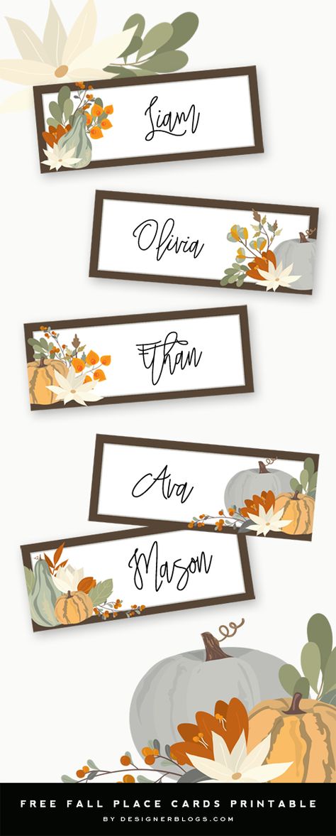 THANKSGIVING-NAME-TAGS-PRINTABLE Thanksgiving Place Cards Printable, Fall Place Cards, Thanksgiving Name Cards, Diy Place Cards, Place Settings Thanksgiving, Free Thanksgiving Printables, Printable Place Cards, Thanksgiving Place Cards, Table Name Cards