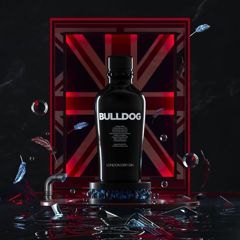 Bulldog Gin Visuals on Behance Bulldog Gin, Liquor Display, London Gin, Gin Bar, Creative Packaging Design, Visual Development, Creative Packaging, Creative Advertising, Web App