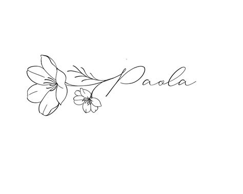 Flower Vine Name Tattoo, Name With Flower Tattoo Design, Text Flower Tattoo, Flower Text Tattoo, Name With Flower Tattoo, Flower With Name Tattoo, Flower Tattoo With Name, Lola Tattoo, Tattoo Nome