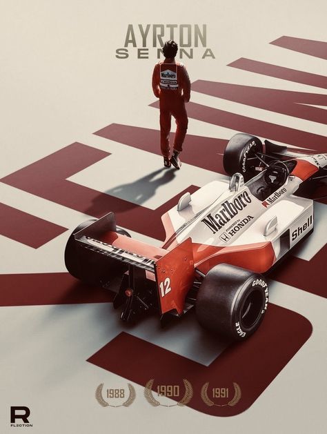 Senna Poster, F1 Poster Design, Vintage Racing Poster, Aryton Senna, Motor Mobil, F1 Car, F1 Poster, Sports Design Inspiration, Racing Art