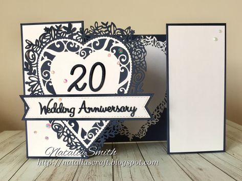 30th Wedding Anniversary Cards Handmade, 20th Wedding Anniversary Cards Handmade, 25th Wedding Anniversary Cards Handmade, Silver Anniversary Card Ideas, Handmade 60th Anniversary Cards, 20th Anniversary Cards, Anniversary Cards For Couple, 20th Wedding Anniversary, Anniversary Diy