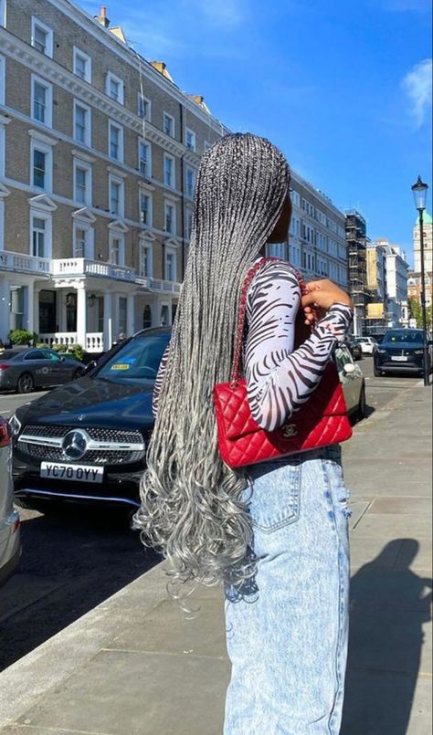 Grey Braids Hairstyles, Grey Braids For Black Women, Grey Braids, Elegant Long Hairstyles, Grey Hair Braids, Braids For Black, Box Braids Hairstyles For Black Women, Braids Hairstyles Pictures, Cute Box Braids Hairstyles