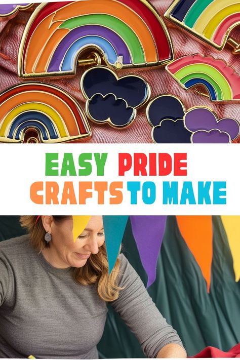 Get ready to celebrate Pride with these vibrant and simple crafts! From rainbow pins to colorful decorations, these projects are perfect for all ages and skill levels. Whether you're making accessories for yourself or gifts for friends, you'll love how easy and fun these crafts are to create. Grab your supplies and let's start spreading some love and color with these delightful DIY ideas! Diy Pride Ornament, Pride Gifts Ideas, Pride Booth Ideas, Lgbtq Crafts Ideas, Pride Crafts To Sell, Lgbtq Crafts, Queer Crafts, Rainbow Diy Crafts, Pride Crafts