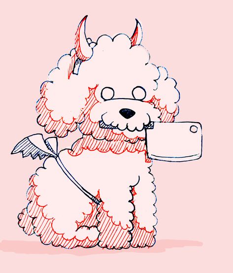 Chibi Wings, Bichon Fries, Cute Evil, Mummy Dogs, Sketchbook Assignments, Art Chibi, Devil Dogs, Ghost Dog, Puppy Cute