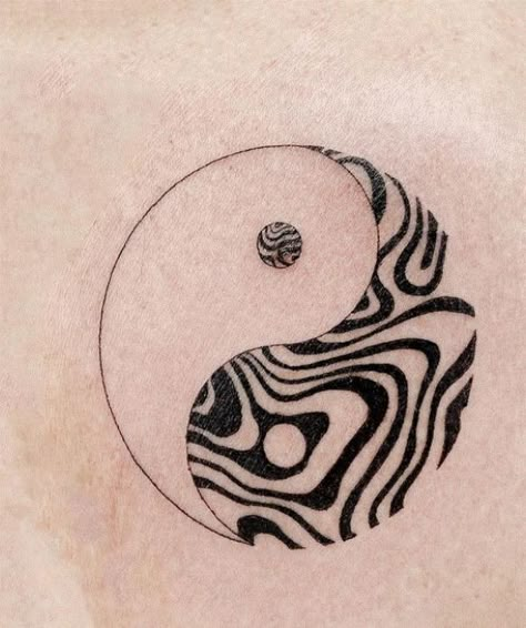 50+ Amazing Ying Yang Tattoos with Meanings, Ideas, and Celebrities 32 Mac Miller Yin Yang Tattoo, Ying Yang Tattoo Traditional, Ying And Yang Tattoo Ideas, Ying Yang Finger Tattoo, Cute Ying Yang Tattoo, Abstract Yin Yang Tattoo, Small Ying Yang Tattoo, Ying Yang Tattoo Designs, Ying Yang Tattoo Ideas