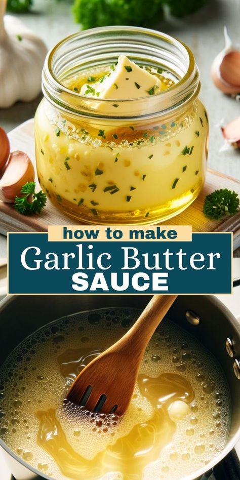 Garlic Butter Recipe, Easy Garlic Butter, Butter Recipes Homemade, Flavored Butter Recipes, Make Garlic Butter, Butter Homemade, Homemade Garlic Butter, Three Ingredient Recipes, Homemade Sauce Recipes