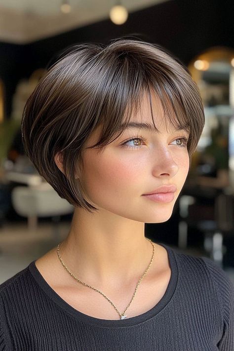 30 Trendsetting Bixie Haircuts to Try Right Now Layered Bob Haircuts For Thick Hair, Short Layered Bob Haircuts With Bangs, Short Bobcut Hairstyles, Long Pixie Bob Haircut With Bangs, Short Bob Wispy Bangs, "bixie" Haircut Fine Hair, Short Cut For Thinning Hair, Asian Pixie Haircut, Bob Hairstyles Straight Hair