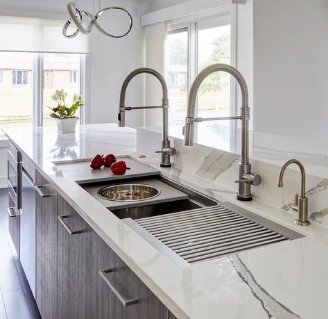 Galley Kitchen Sink, Kosher Kitchen Design, Raised Kitchen Island, Kitchen Sinks Ideas, Galley Sink, Kitchen Sink Ideas, Large Kitchen Sinks, Kosher Kitchen, Kitchen Island With Sink