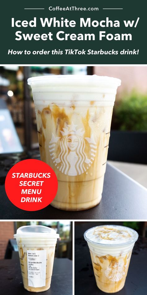 How to order TikTok Starbucks Iced White Mocha Drink Mock Starbucks Drinks, Best Starbucks Drinks Iced Coffee Order, What To Order At Starbucks Iced, Starbucks Recipes White Mocha, Starbucks Sweet Coffee Drinks Iced, Decaf Iced Coffee Starbucks, Iced Starbucks Drinks Coffee Sweet, Best Decaf Starbucks Drinks, Tiktok Starbucks Drink Order